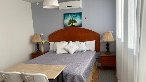 Bed in sleeping room